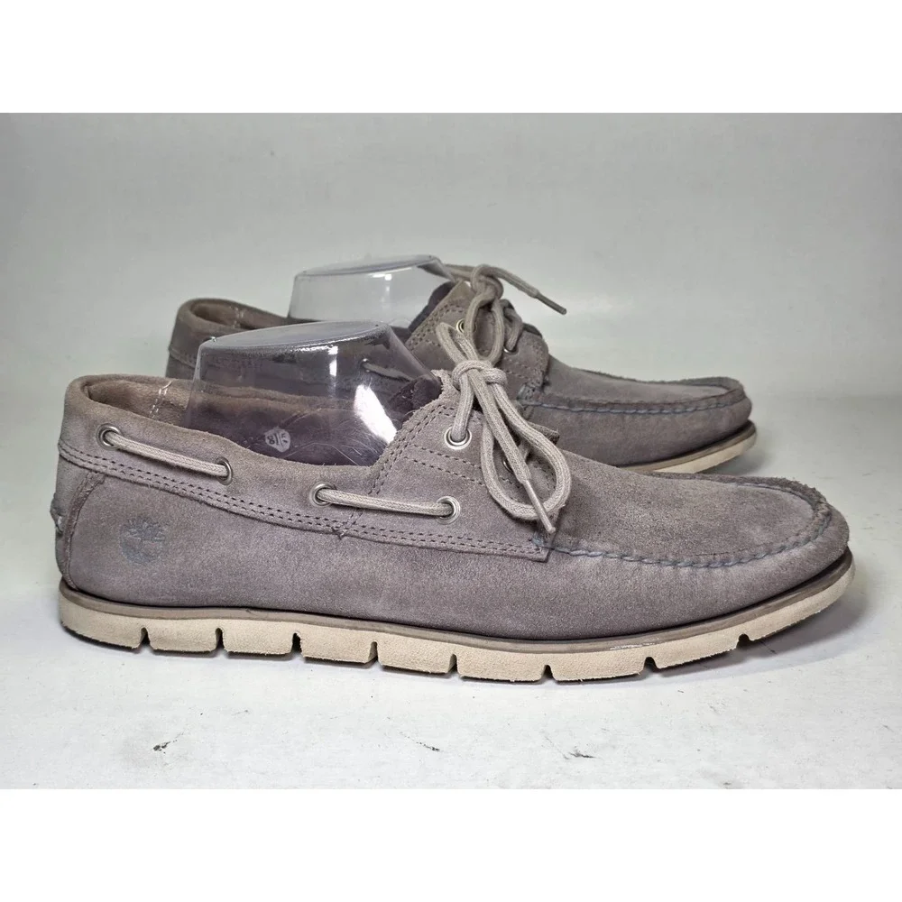 Timberland SensorFlex Men's Loafers Size 11 Gray Suede Boat Deck Casual Shoes‎